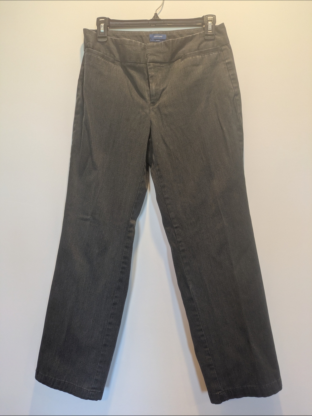 Dockers Women's Straight-Leg Trousers in Charcoal Gray